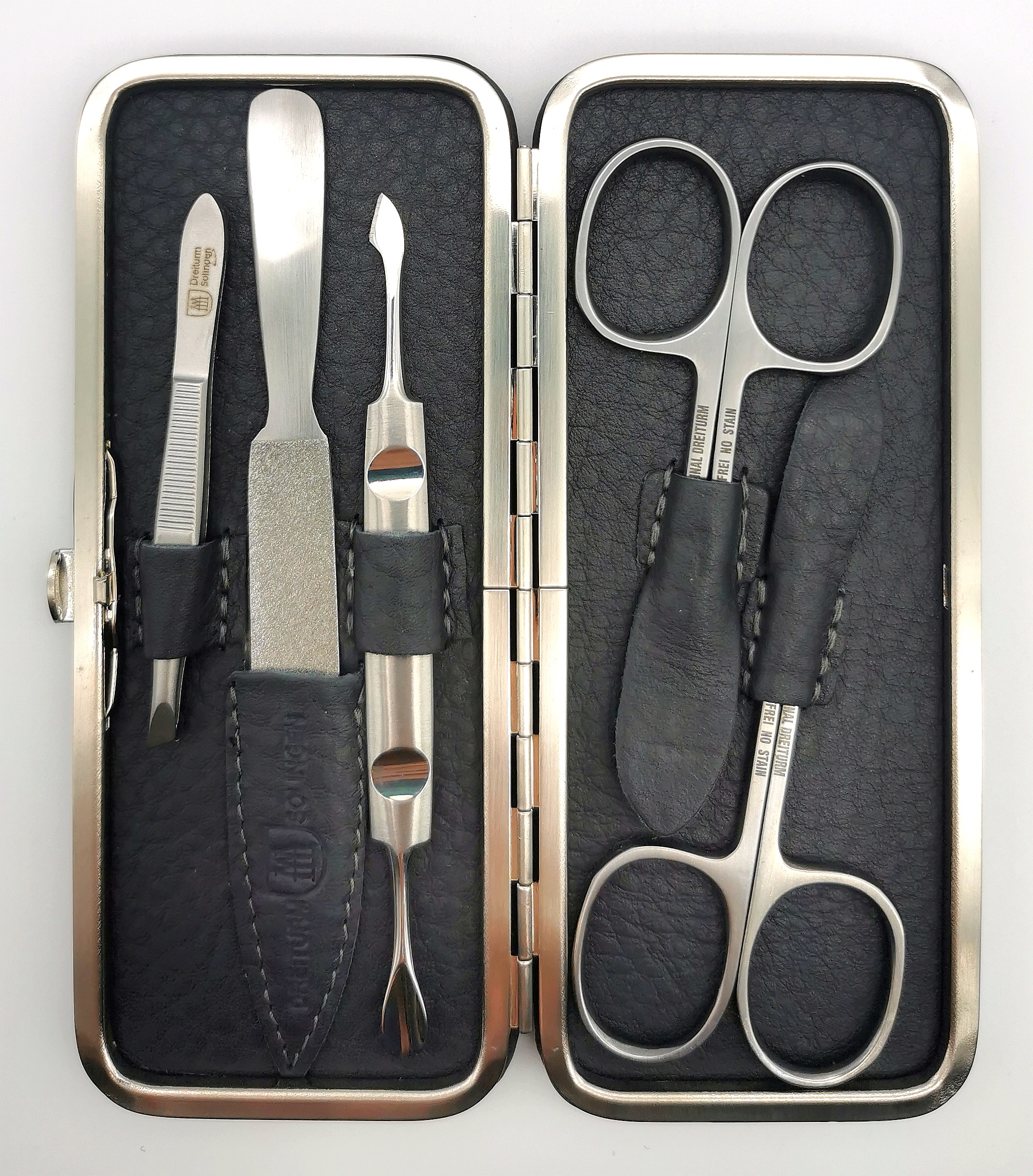 Dreiturm Rahmenetui 5tlg. Grau