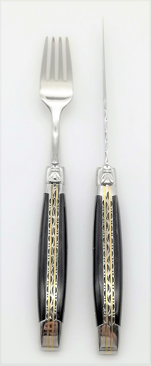 Laguiole en Aubrac Steakbesteck Büffelhorn Doppelplatine