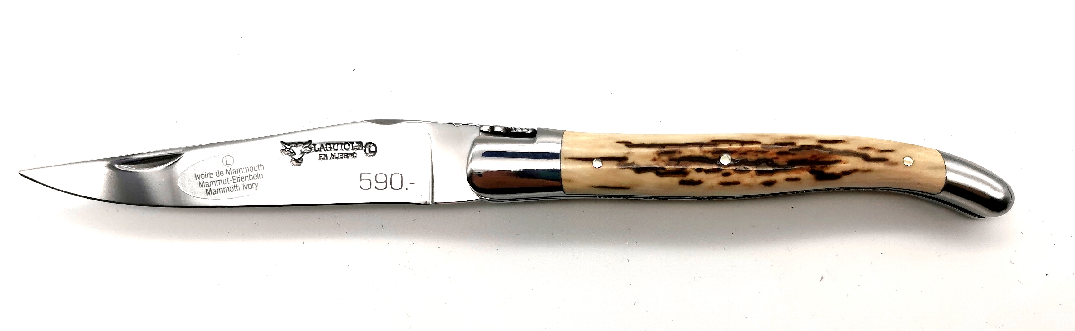 Laguiole en Aubrac 12cm Mammutkruste Doppelplatine