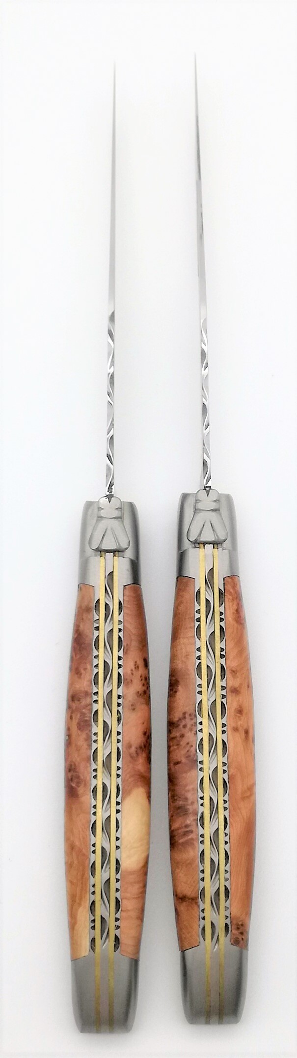 Laguiole en Aubrac Steakmesser Set Wacholder Doppelplatine