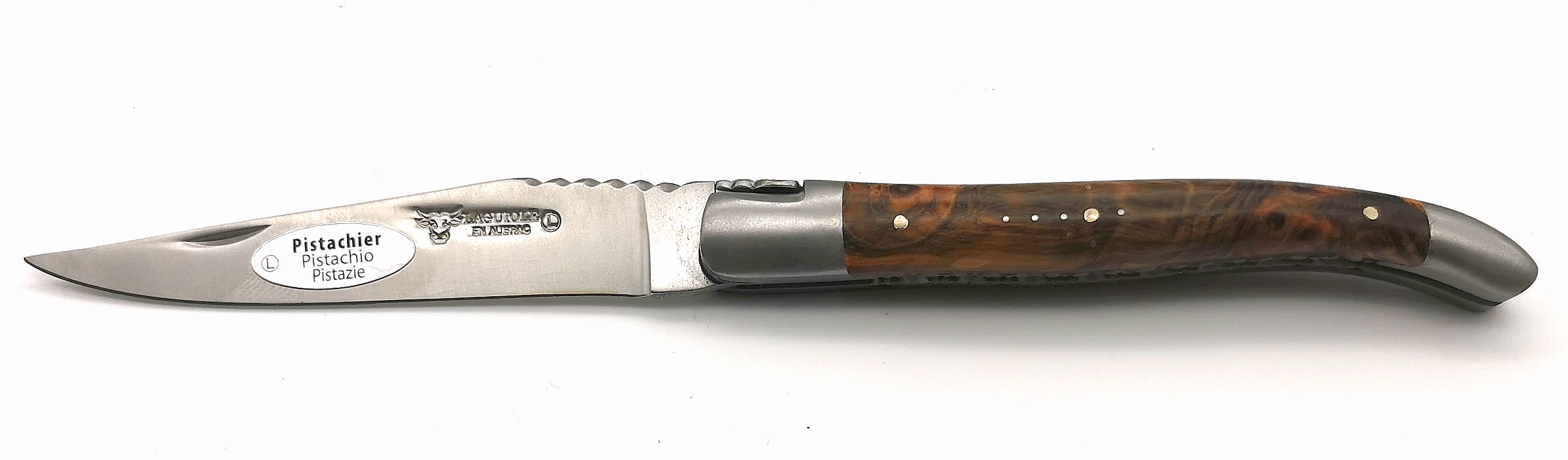 Laguiole en Aubrac 12cm Pistazie gedrehte Feder