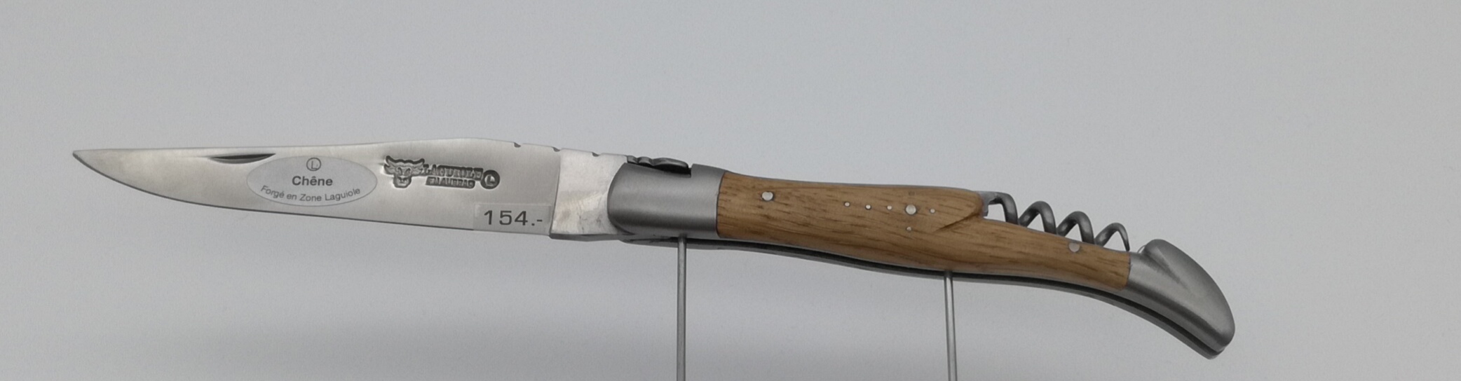 Laguiole en Aubrac 12cm Eiche mit Korkenzieher 2 Mitres