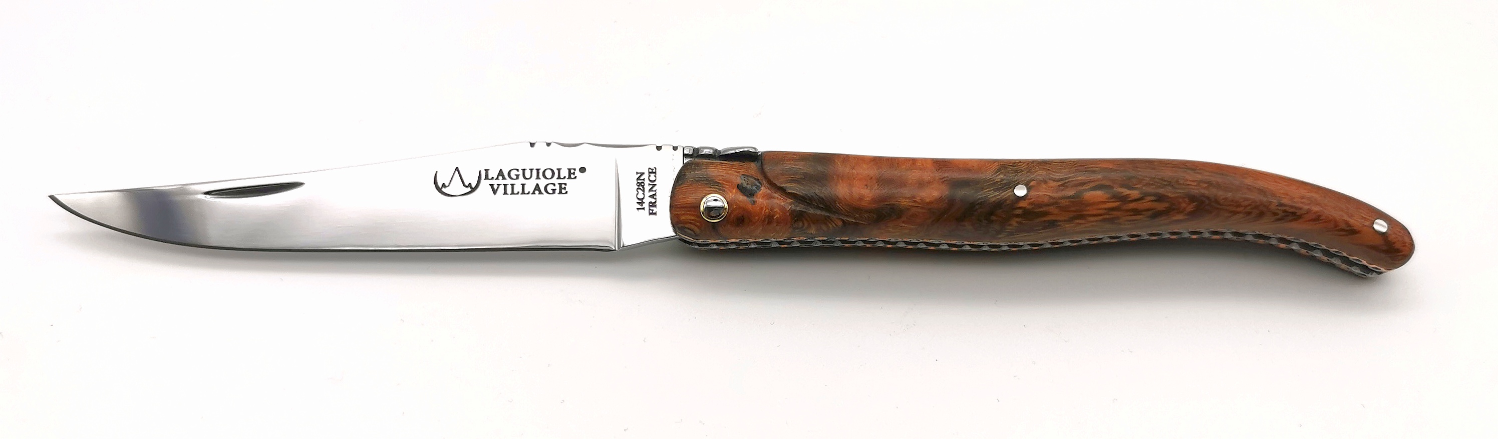 Laguiole Village 12cm Wüsteneisenholz Massiv Doppelplatine