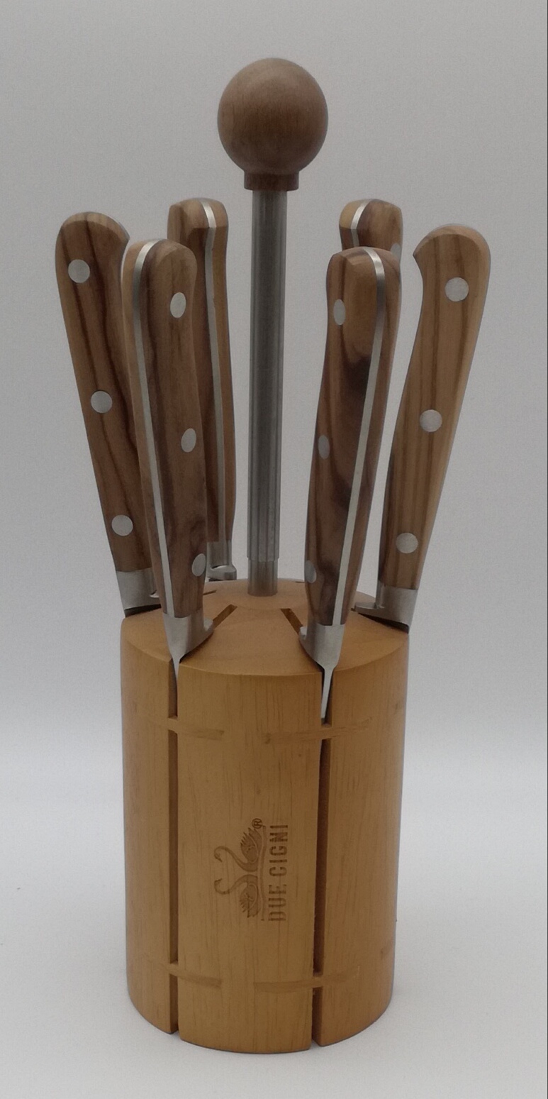 Maserin Steakmesser Set 7tlg. Olivenholz