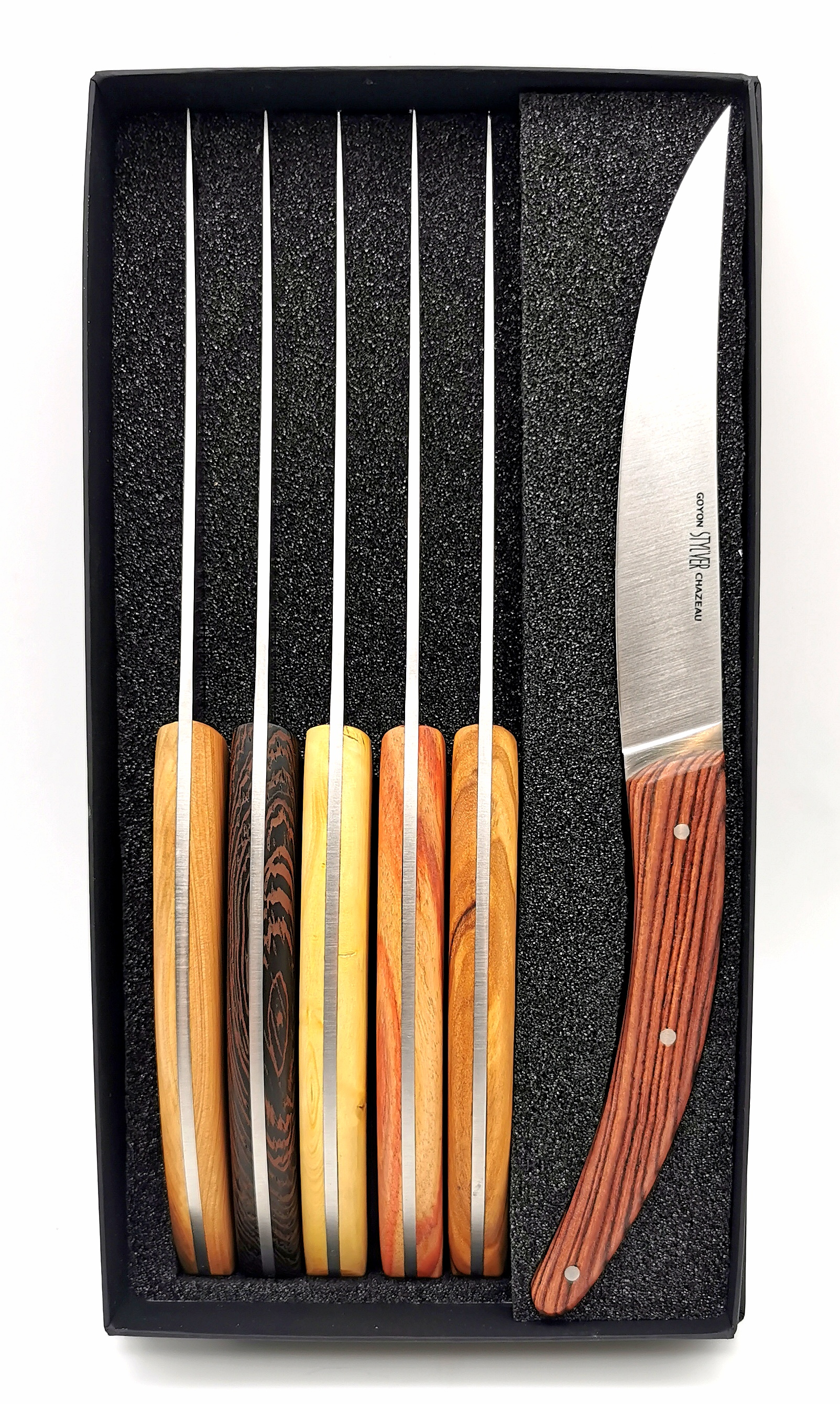 Goyon Chazeau Steakmesser Set 6tlg Stylver Brasserie Mixed Woods