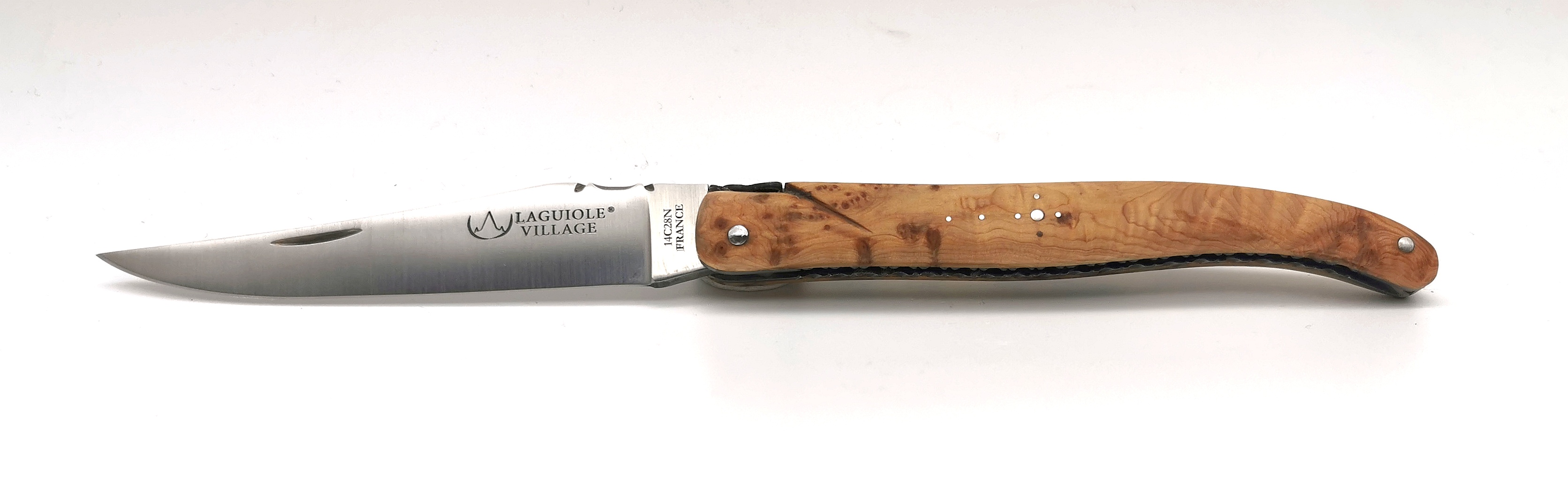 Laguiole Village 12cm Wacholder gedrehte Feder